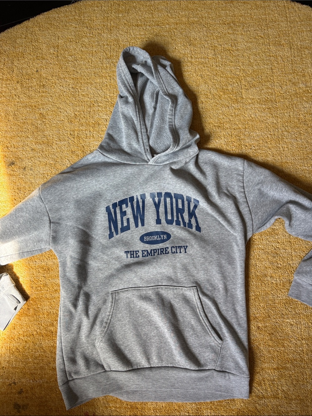 Shein New York Graphic Gray Hoodie Sweatshirt